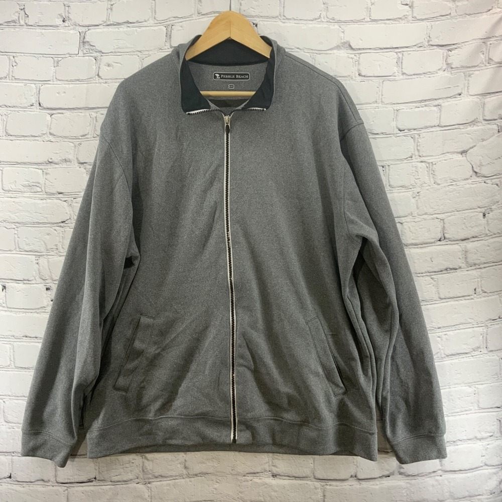 Pebble‎ Peach Jacket Athletic Mens Sz XXL Gray Full Zip